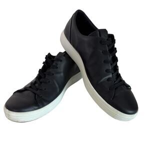 ECCO Black Leather Sneakers Lace Up Comfort Casual Shoes Men's EU 43 US 9–9.5
